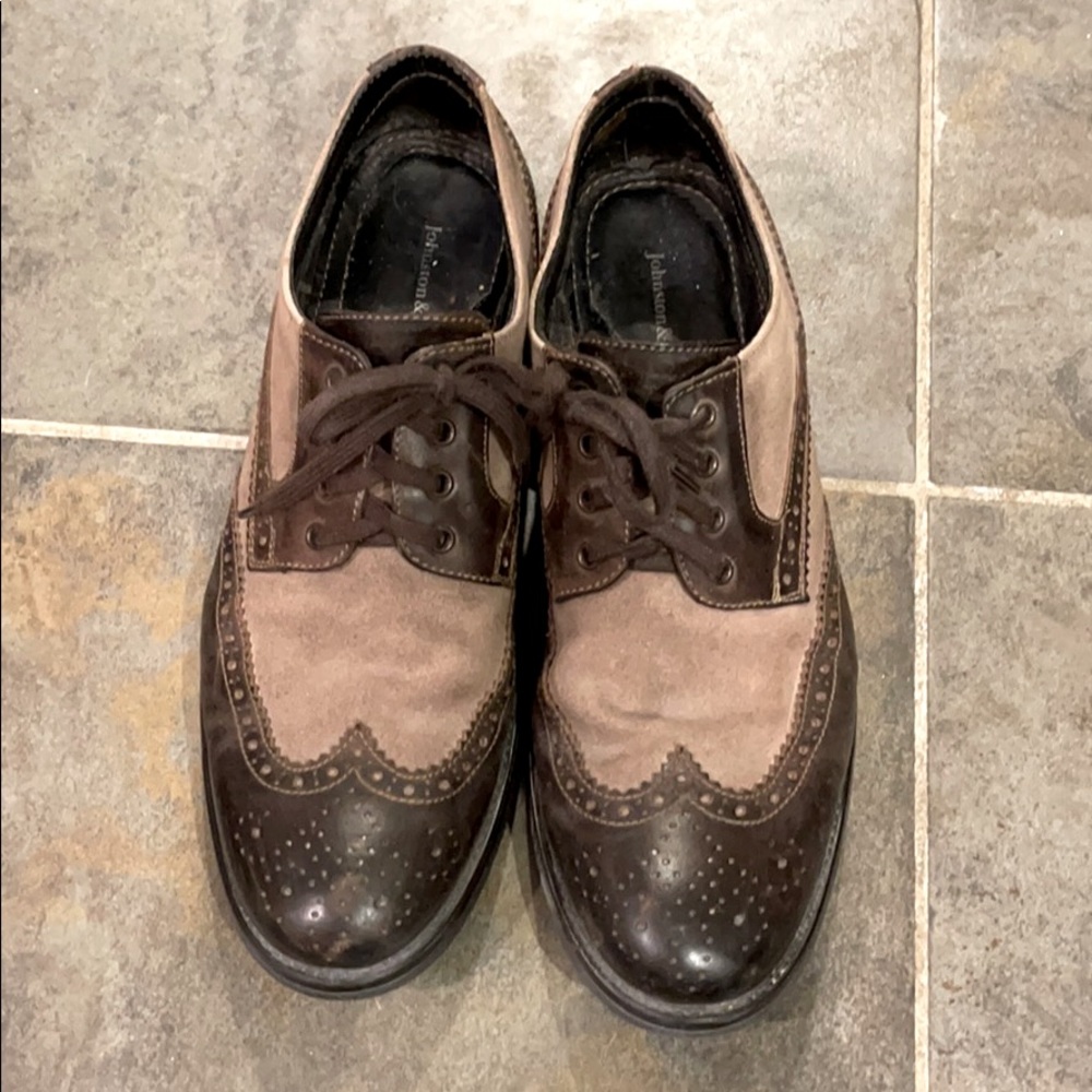 Johnston & Murphy leather and suede wingtips